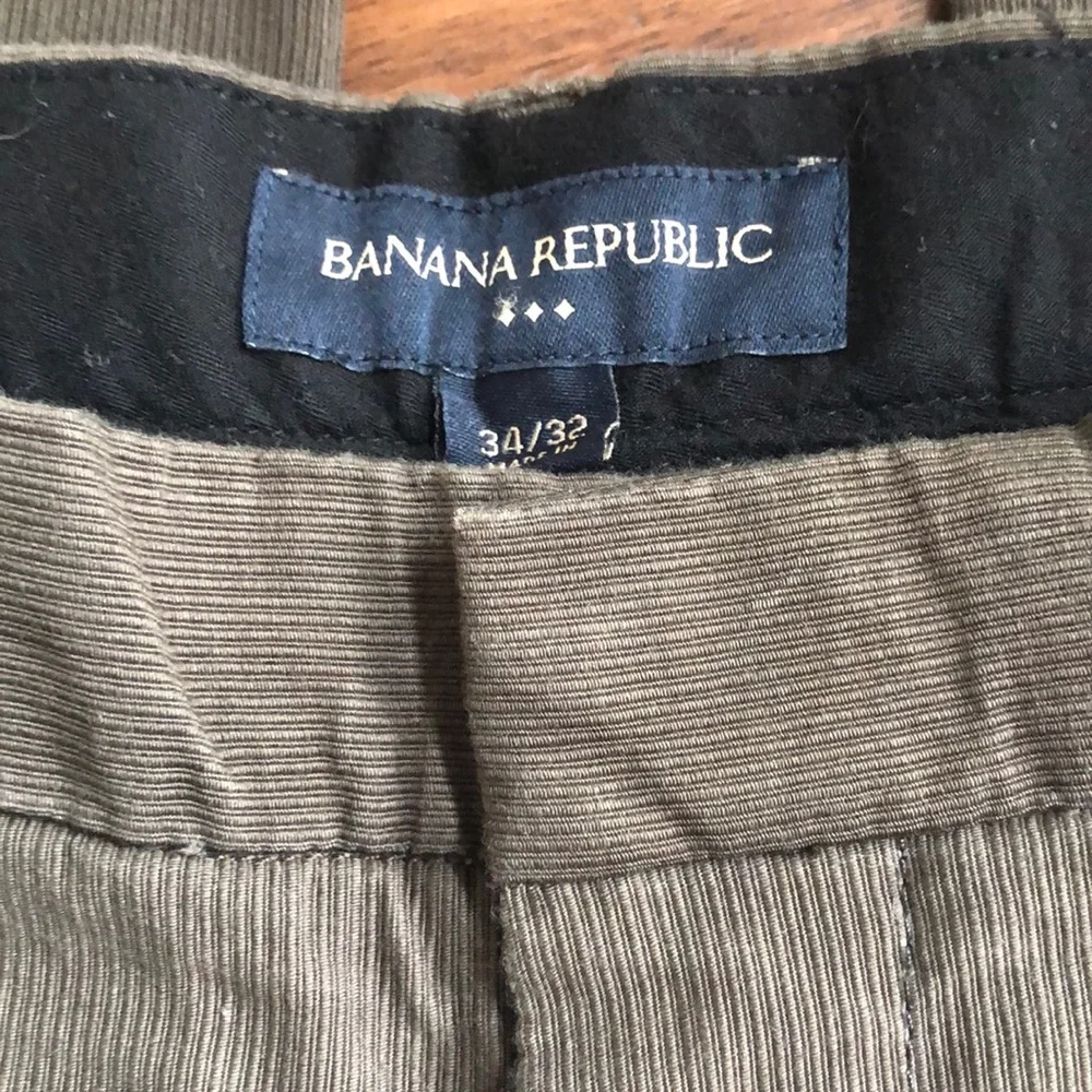 Banana Republic Men's Olive Green Tan Brown Corduroy Straight Leg Pants Sz 34/32